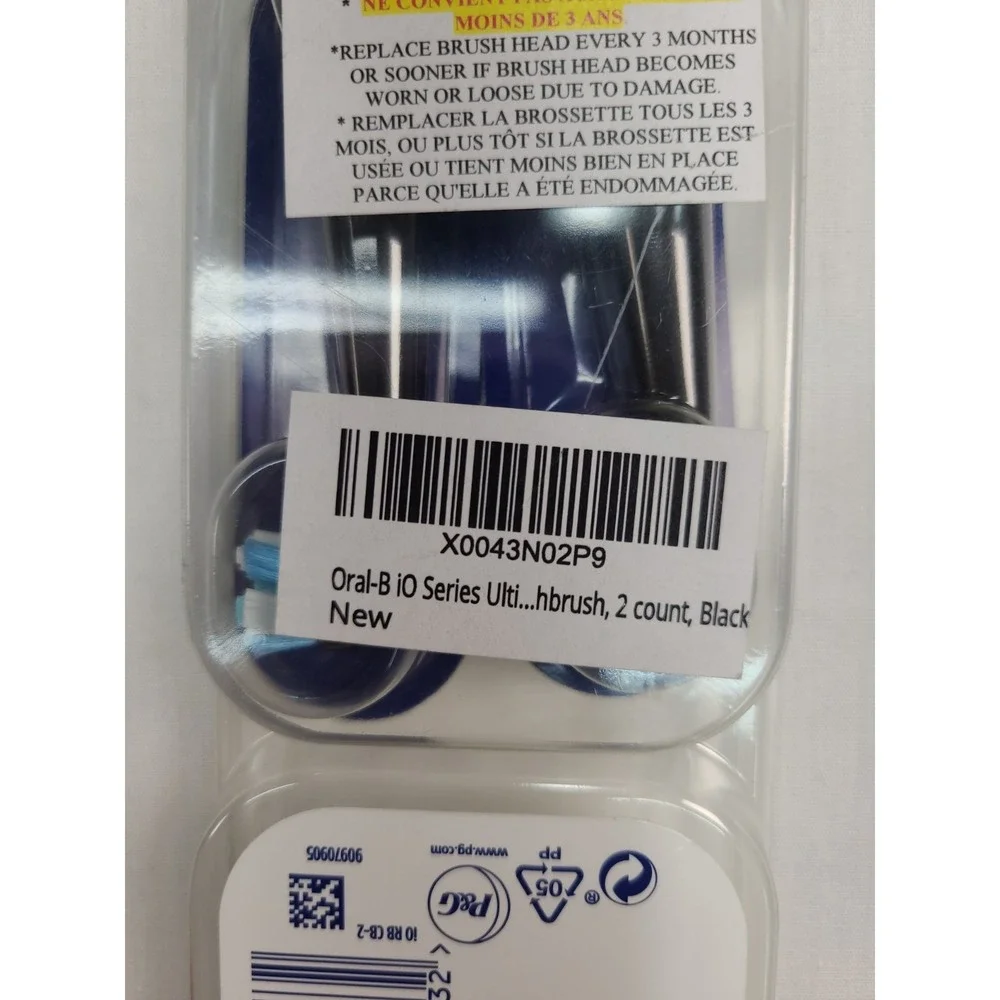 Oral-B iO Ultimate Clean Replacement Brush Head - Black (2 Pack) New Sealed